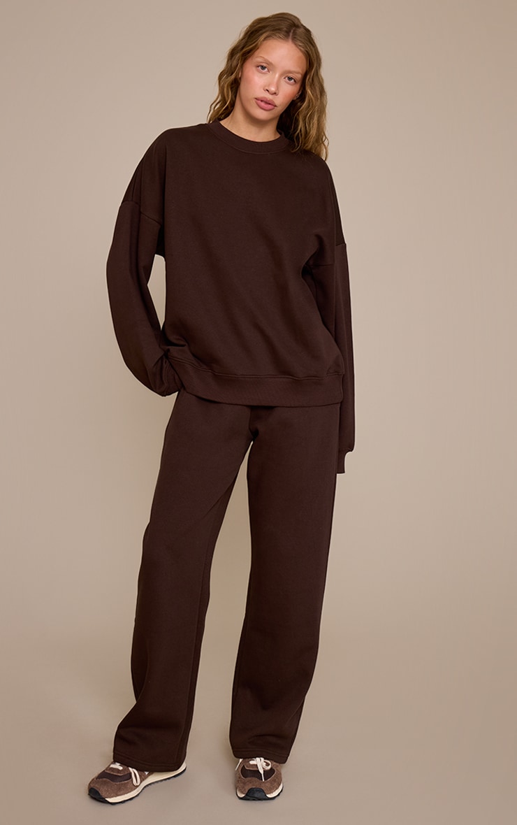 Chocolate Oversized Sweat Tracksuit Set image 1