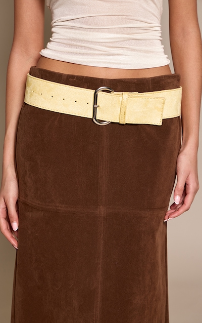 Butter Yellow Faux Suede Chunky Belt