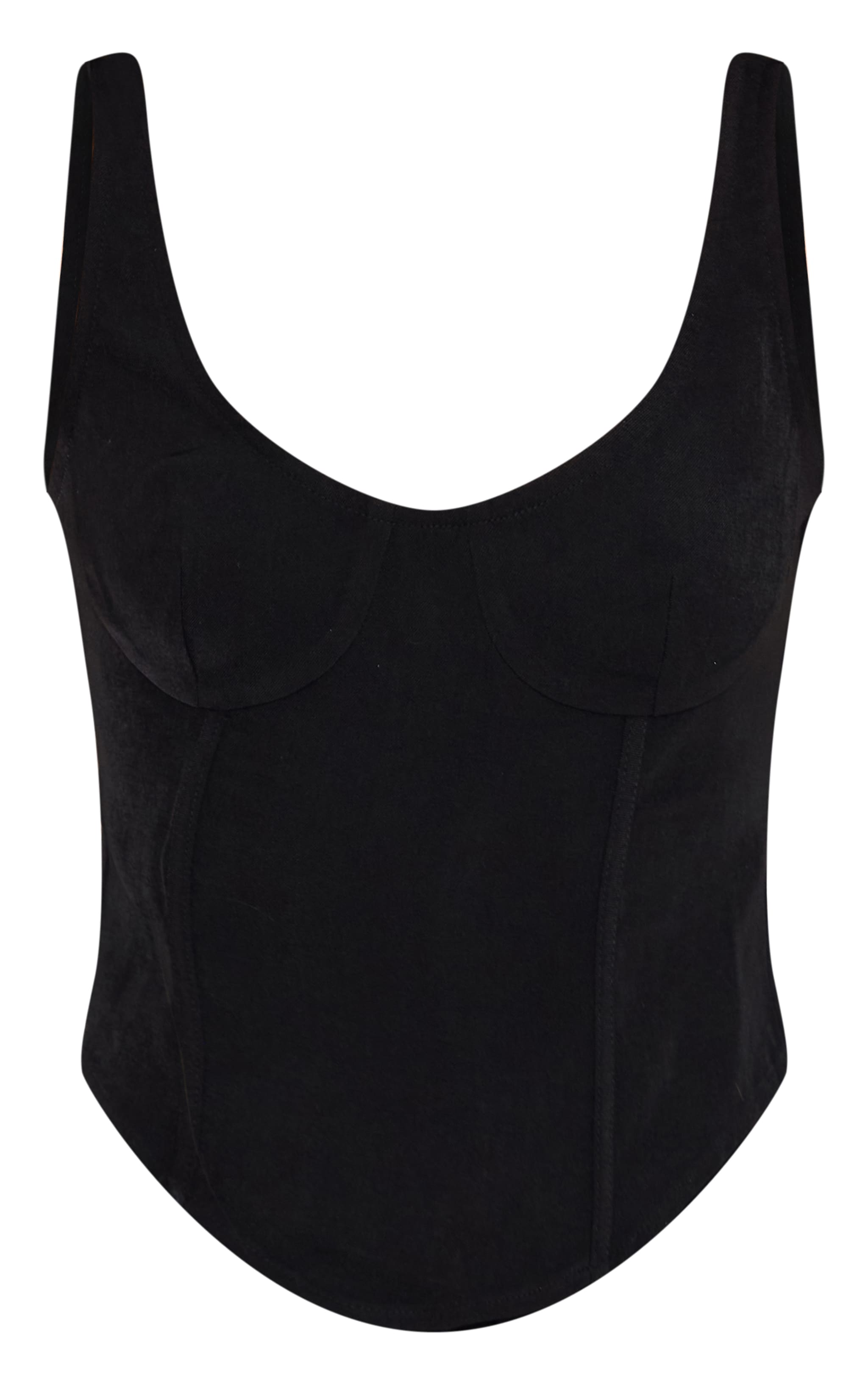 Black Woven Tailored Corset Top image 5