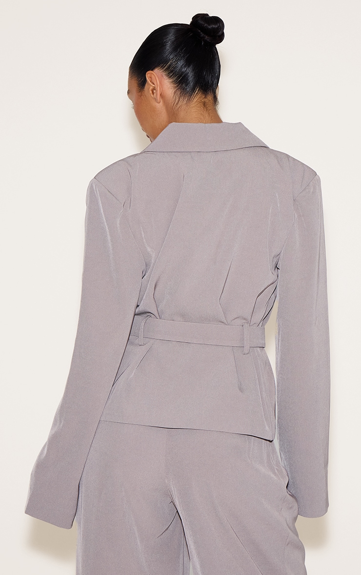 Grey Tailored Woven Cropped Trench | Co-ords