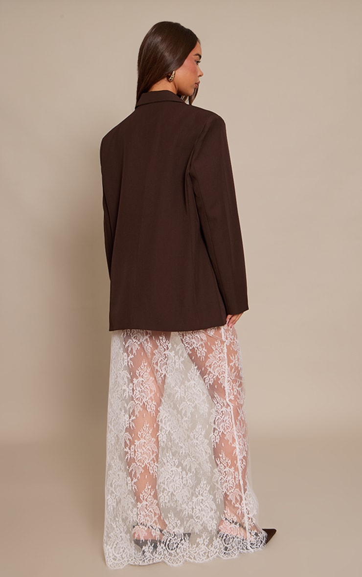 White Lace Column Maxi Skirt