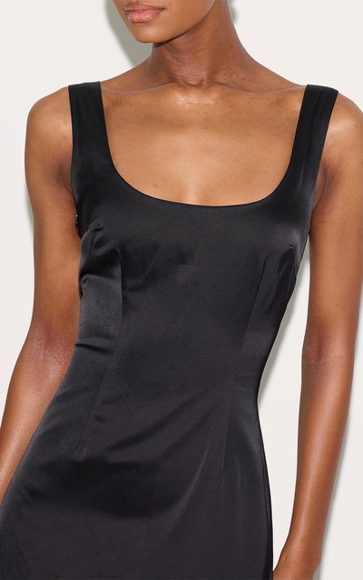 BLACK EMBELLISHED DROP-WAIST MIDI DRESS main image 1