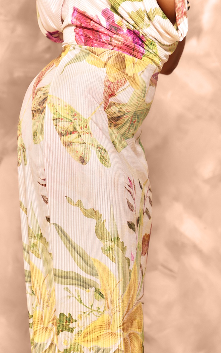 Plus Off White Floral Plisse Cowl Maxi Dress | Plus Size ...