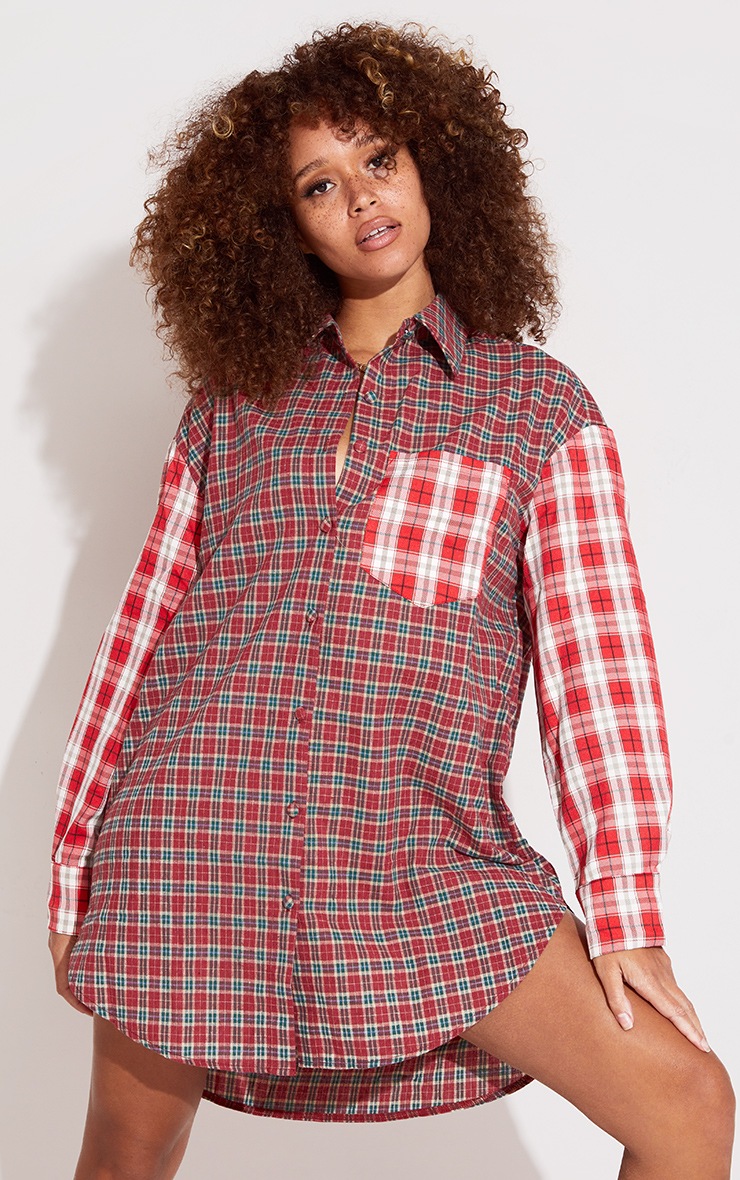 red check shirt dress