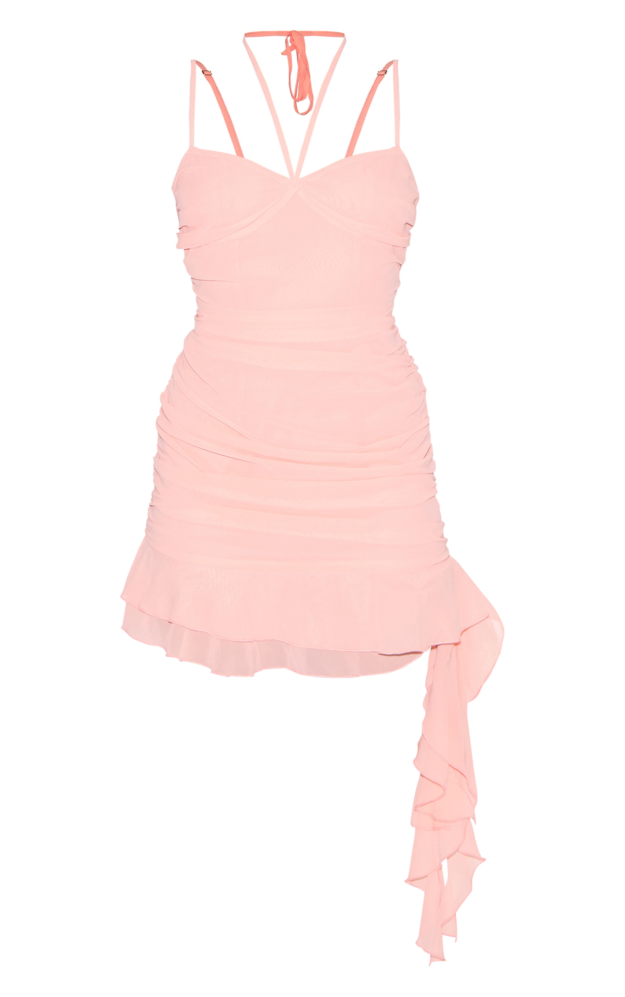 Pale Rose Chiffon Bodycon Dress image 5