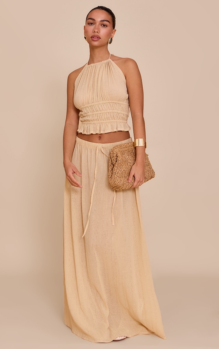 Sand Textured Backless Halterneck Top image 3