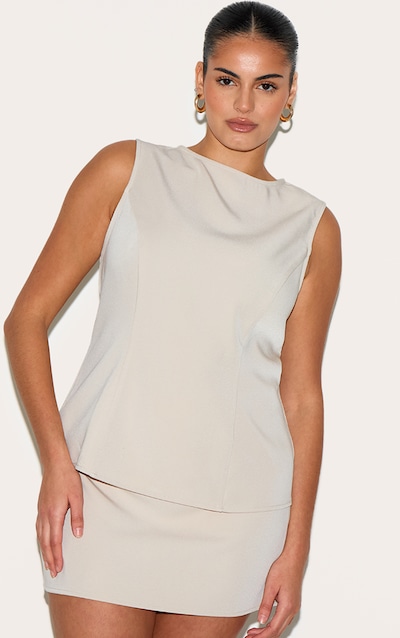 Plus Sand Woven Sleeveless Long Top