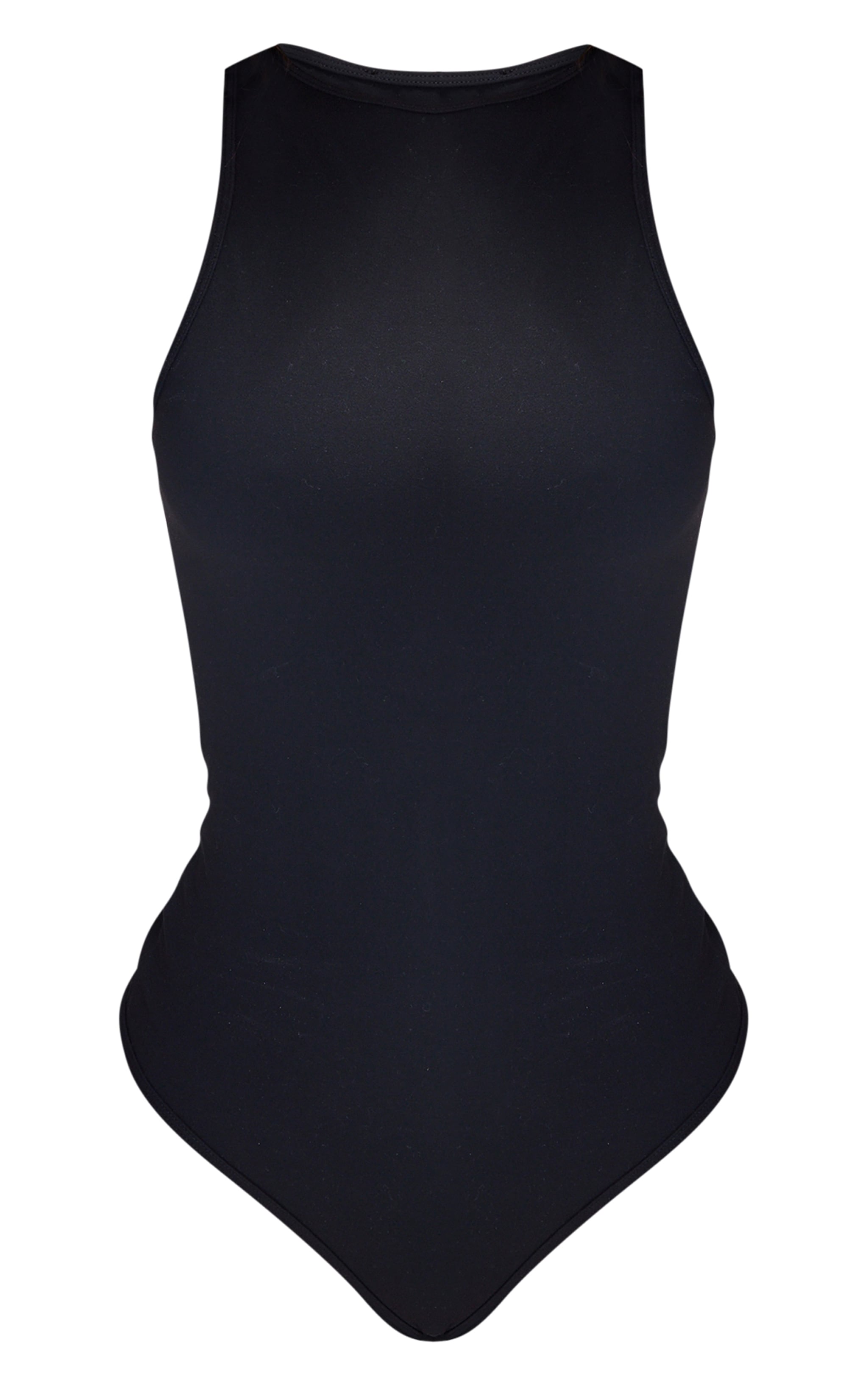 Petite Black Contour Sculpt Racer Bodysuit image 5