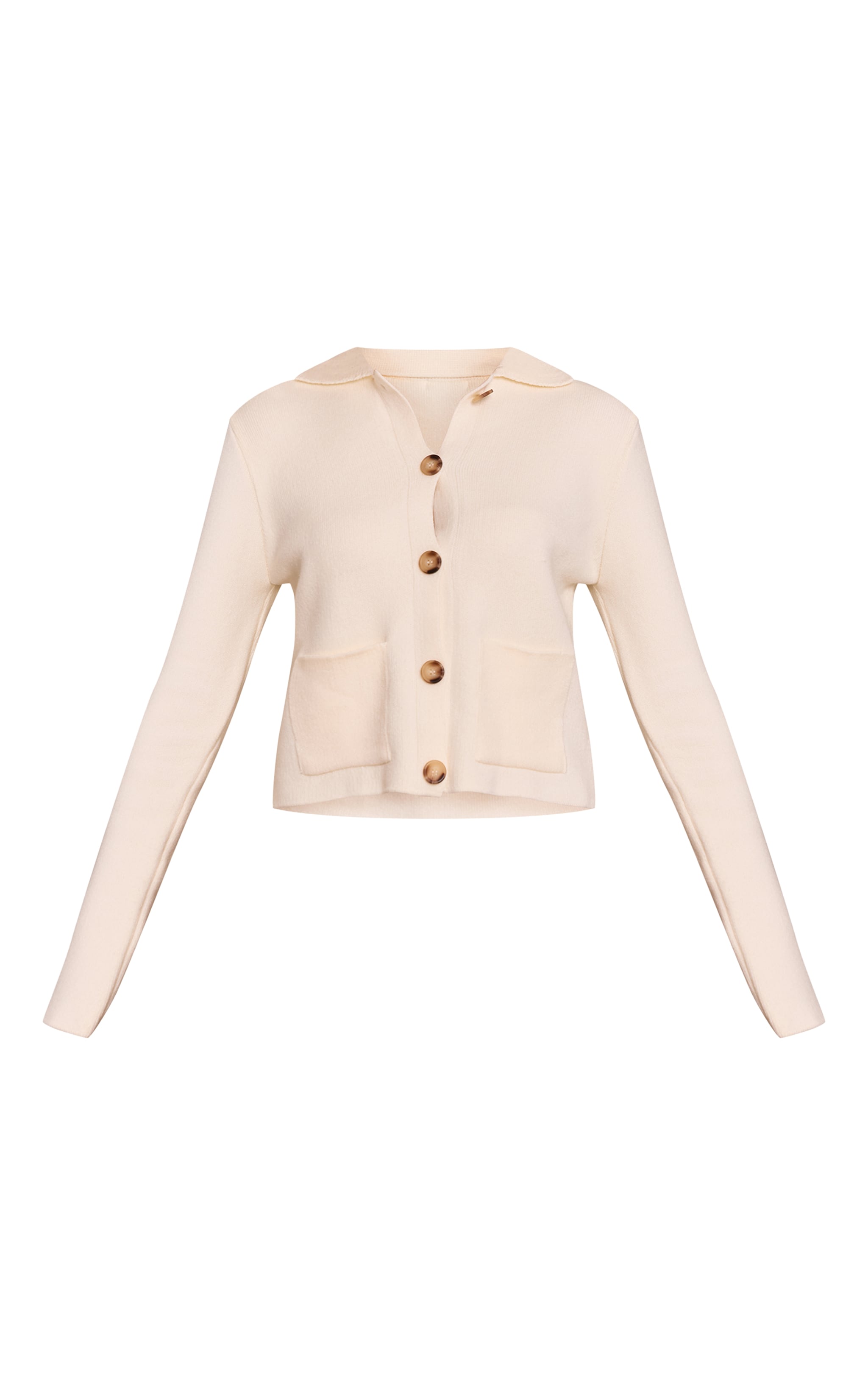 Cream Pocket Detail Button Down Knitted Cardigan image 5