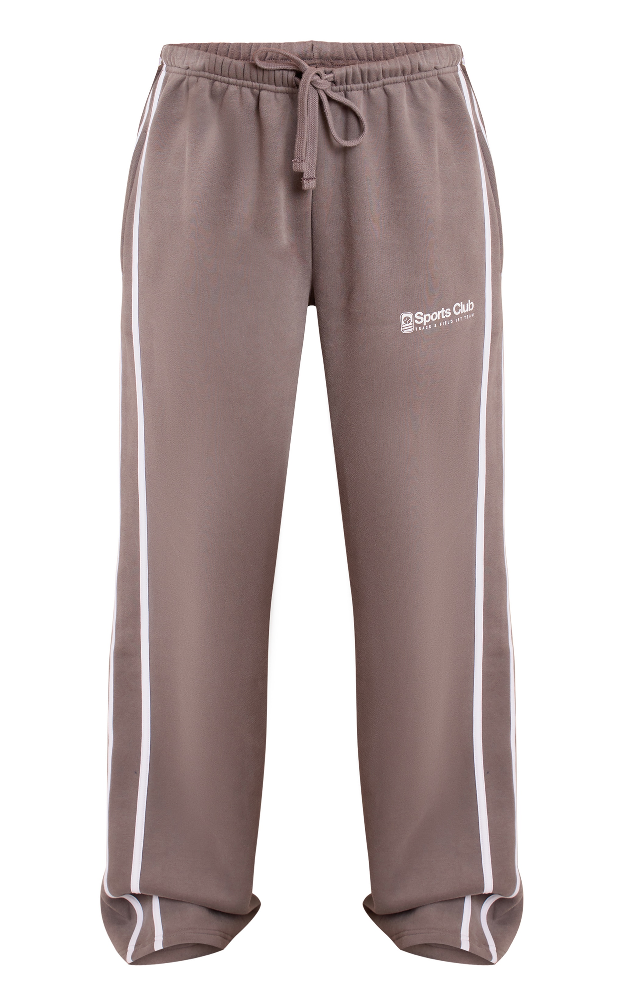 Tall Charcoal Sports Club Print Wide Leg Sweatpants image 5