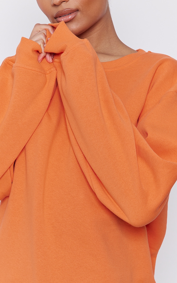Orange Oversized Sweat Shirt Tops PrettyLittleThing IRE