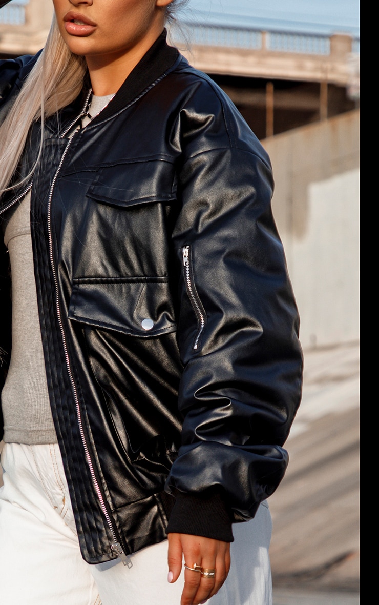 oversized leather aviator jacket