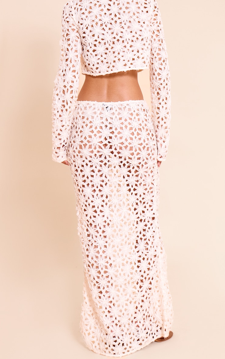 Natural Textured Floral Maxi Skirt image 3