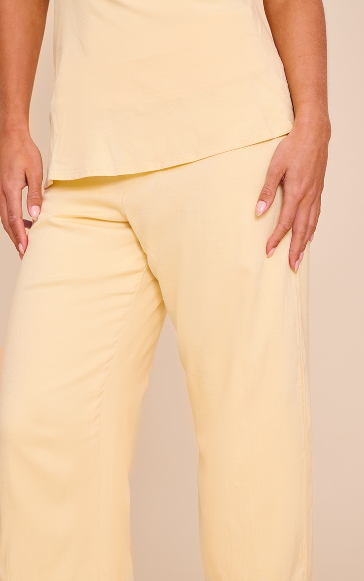 Petite Butter Cream Wide Leg Pull On Pants image 4