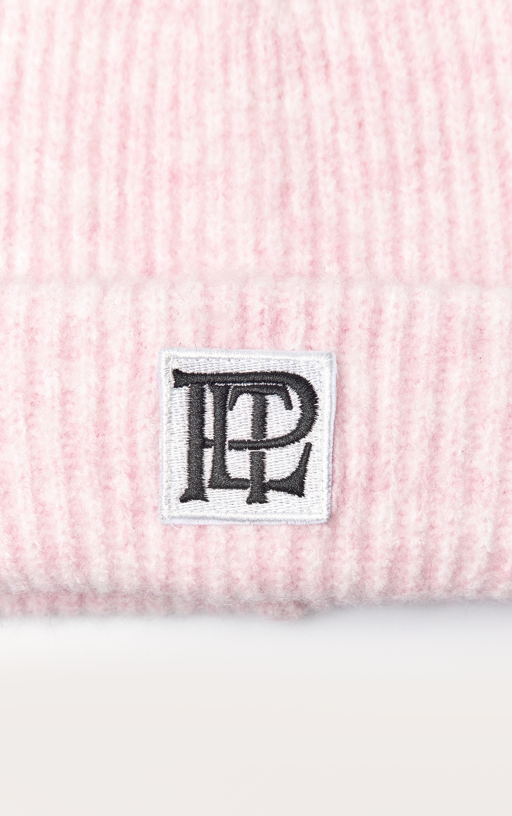 PLT Baby Pink Brushed Knit Fold Over Beanie image 3