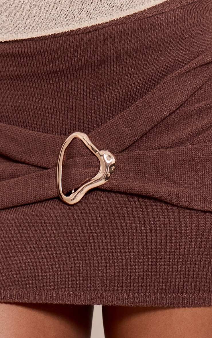 Chocolate Trim Detail Mini Skirt image 5