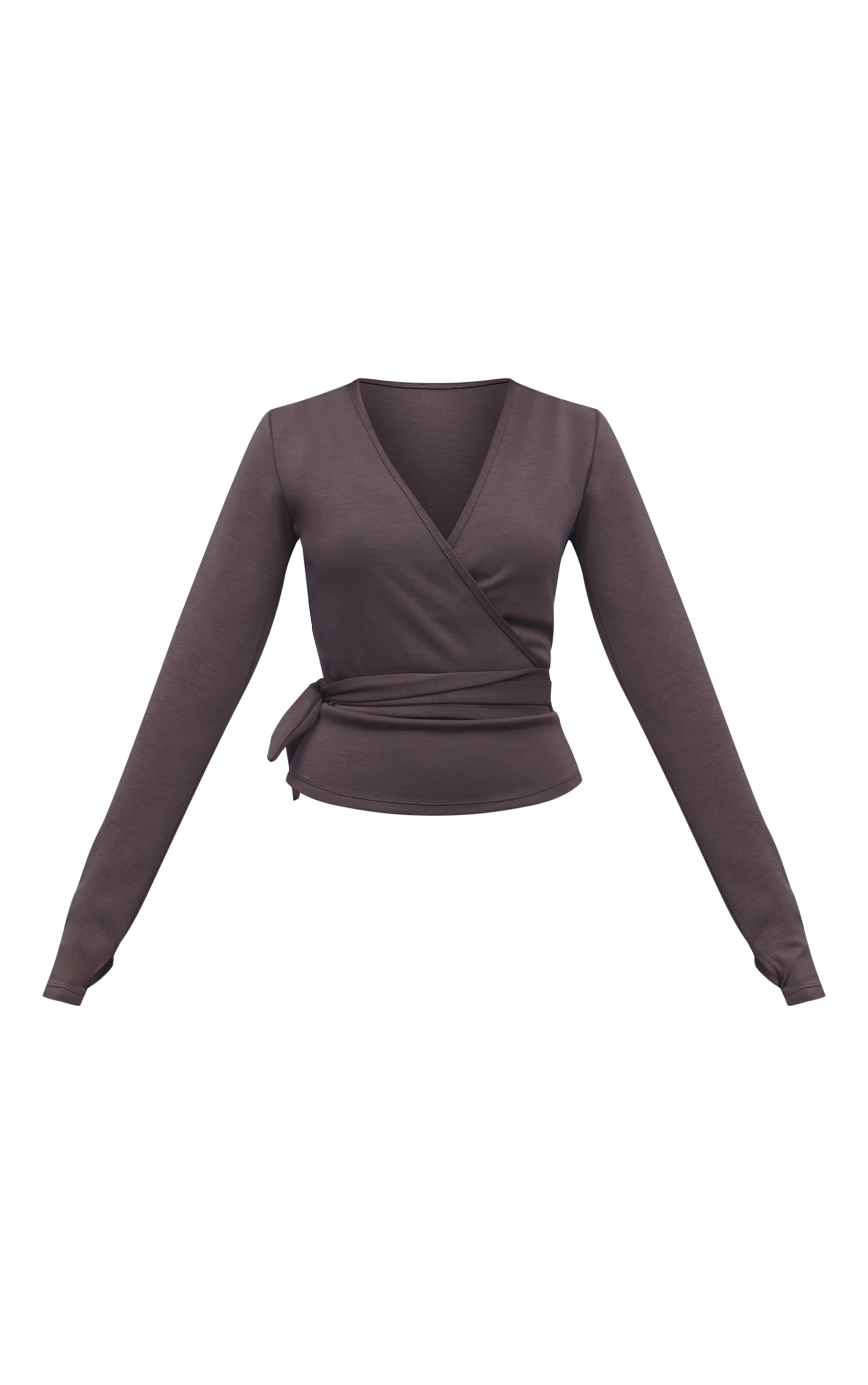 Charcoal Super Soft Wrap Top image 5