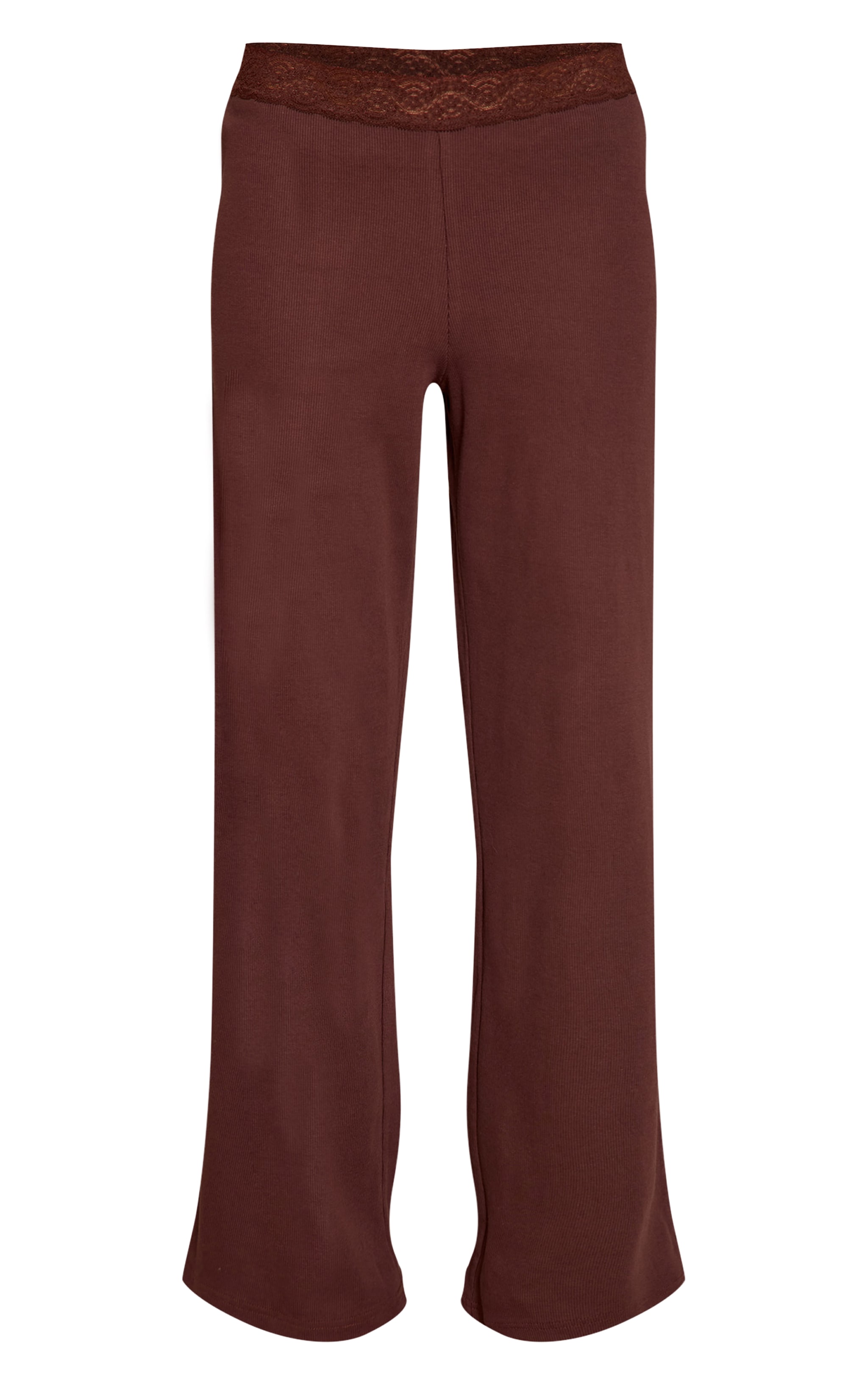 Chocolate Lace Trim Wide Leg Pant image 5