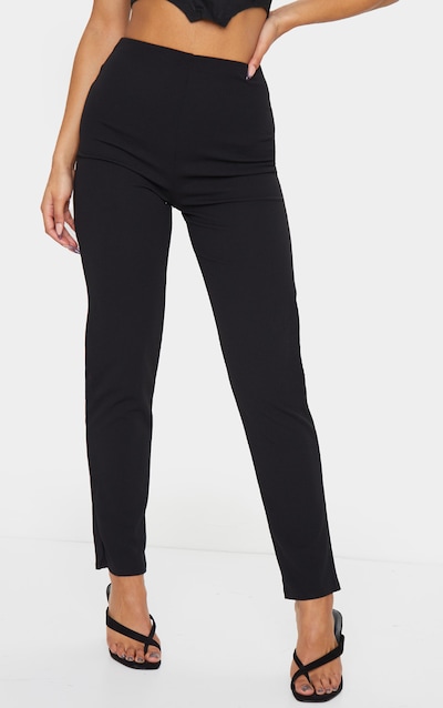 Black Slim Leg Crepe Trousers