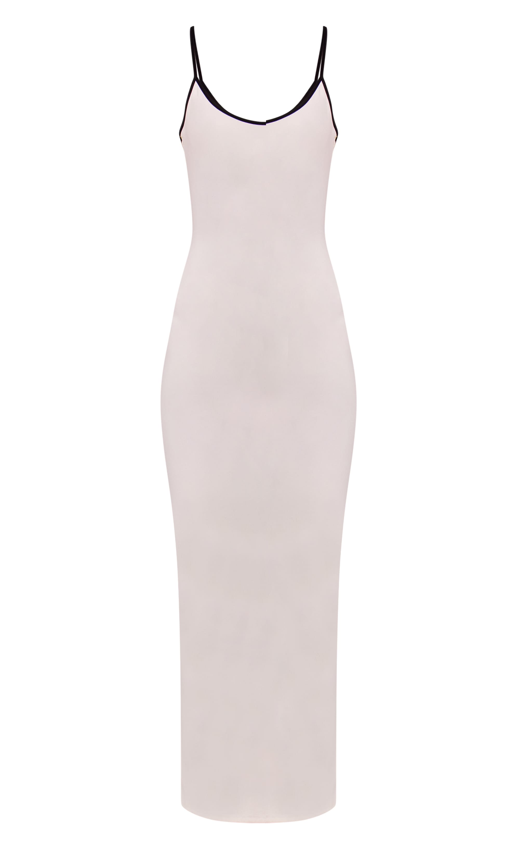 Robe mi-longue blanche stretch à col en V à bretelles image 5