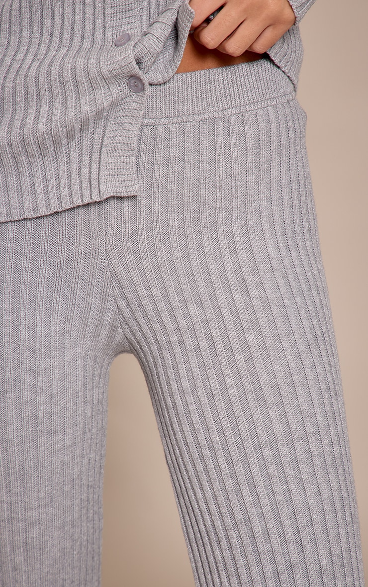 Grey Ribbed Knitted Legging image 4