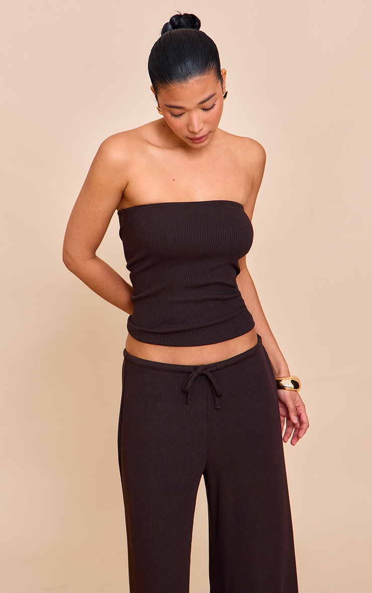 Chocolate Textured Bandeau Top image 4