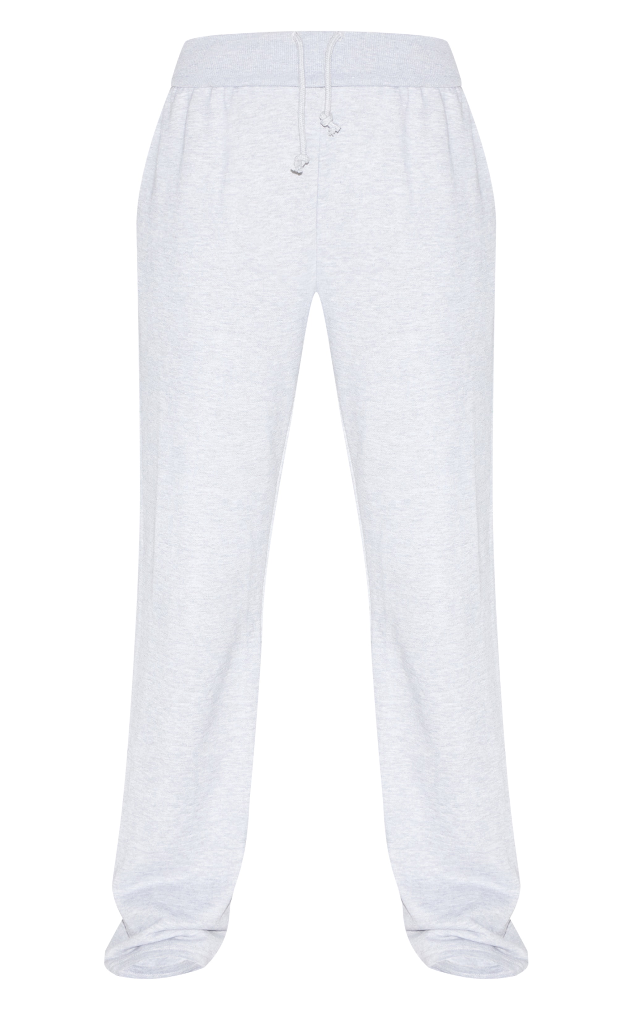 Tall Grey Marl Straight Leg Fold Over Sweatpants image 5