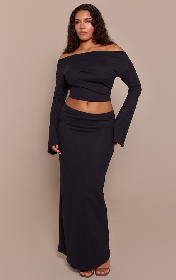 Shape Black Soft Touch Maxi Skirt 
