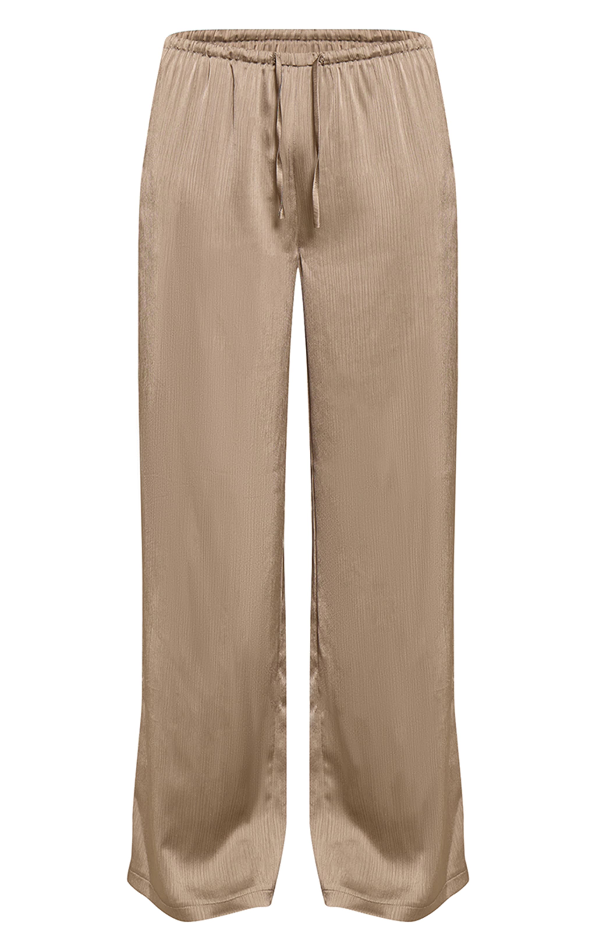Charcoal Textured Satin Drawstring Straight Leg Pant image 5