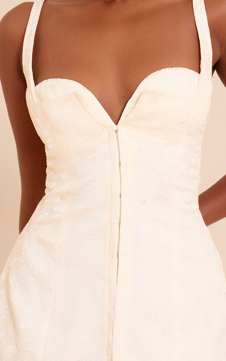 Robe Trapèze Jacquard Crème Agrafe Et Œillet image 4
