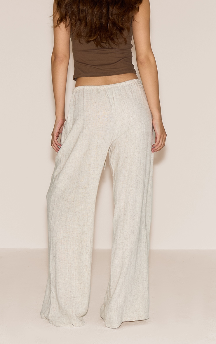 Natural Linen Look Floaty Drawstring Pants image 3