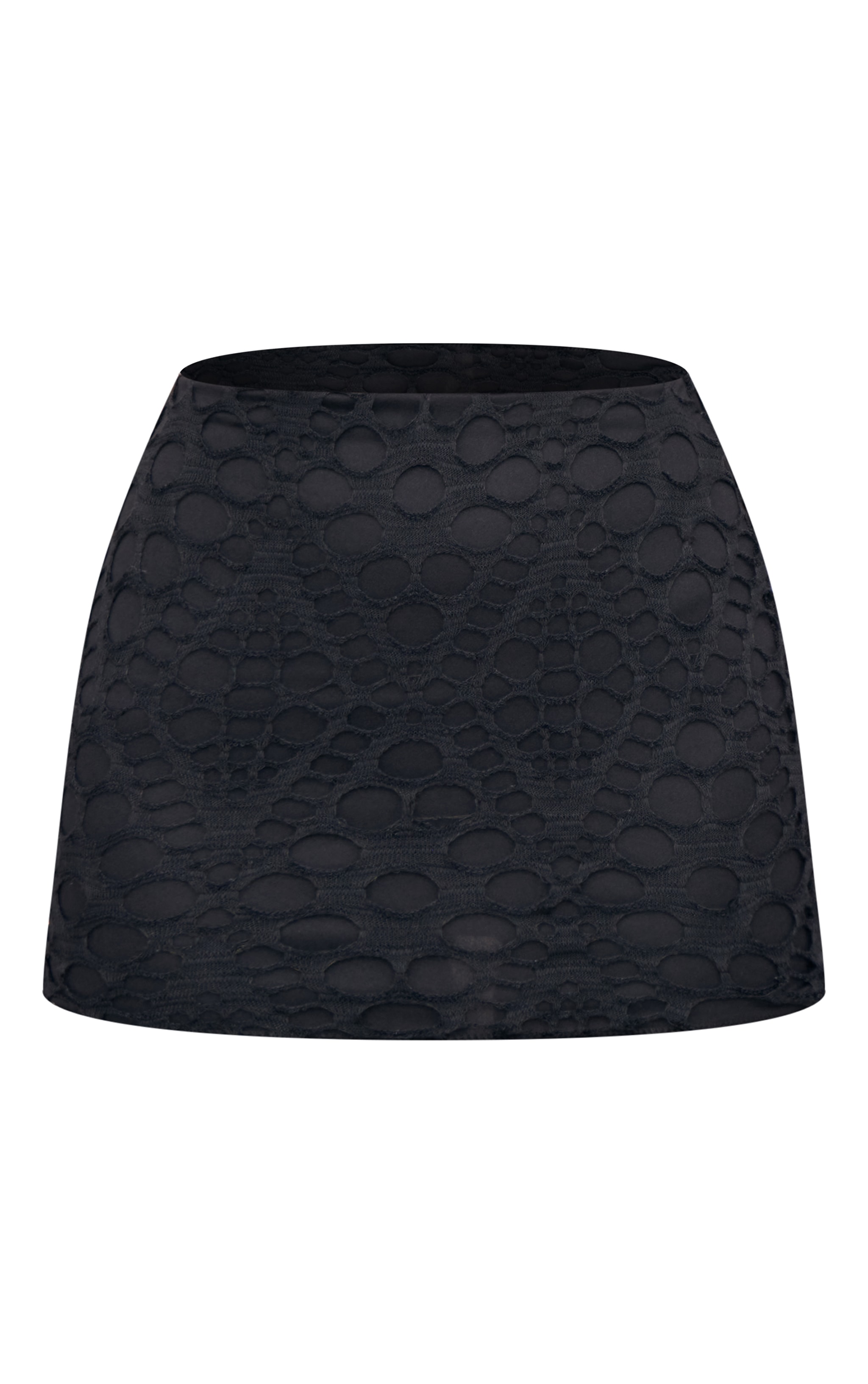 Black Distressed Overlay Micro Mini Skirt image 1