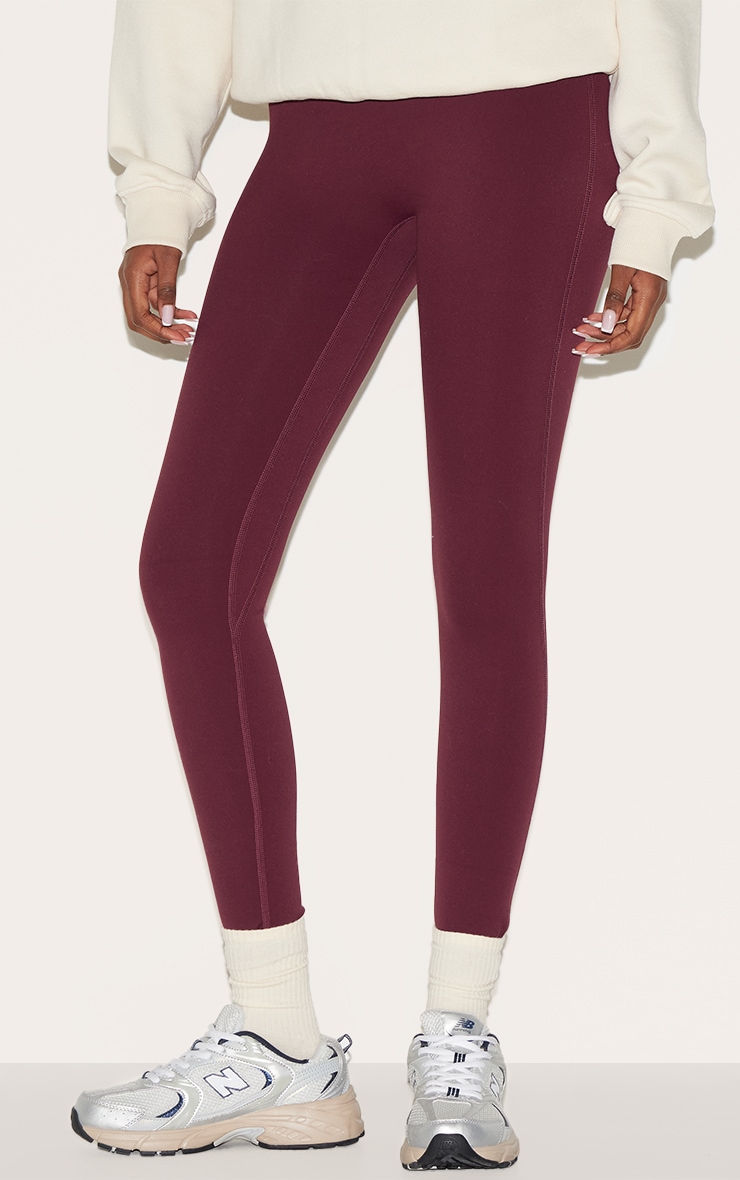 Burgundy Ultimate Sculpt High Waist Gym Leggings image 2