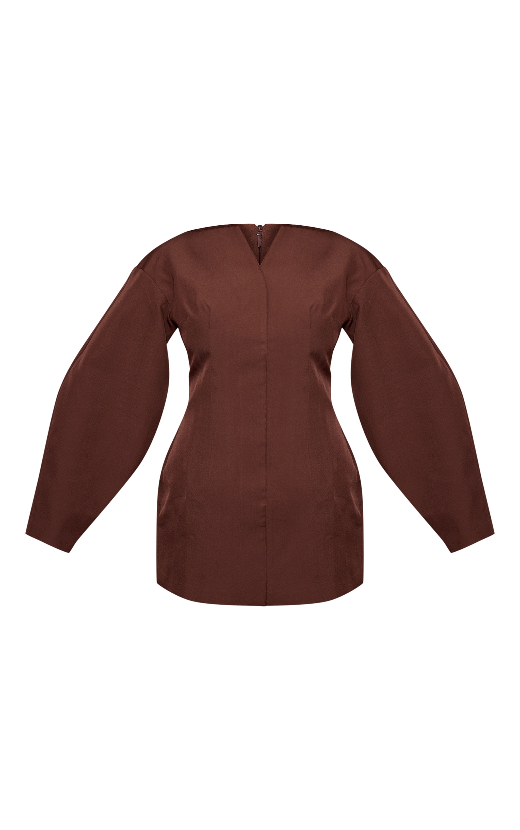 Robe blazer chocolat à manches cocon et taille cintrée image 5