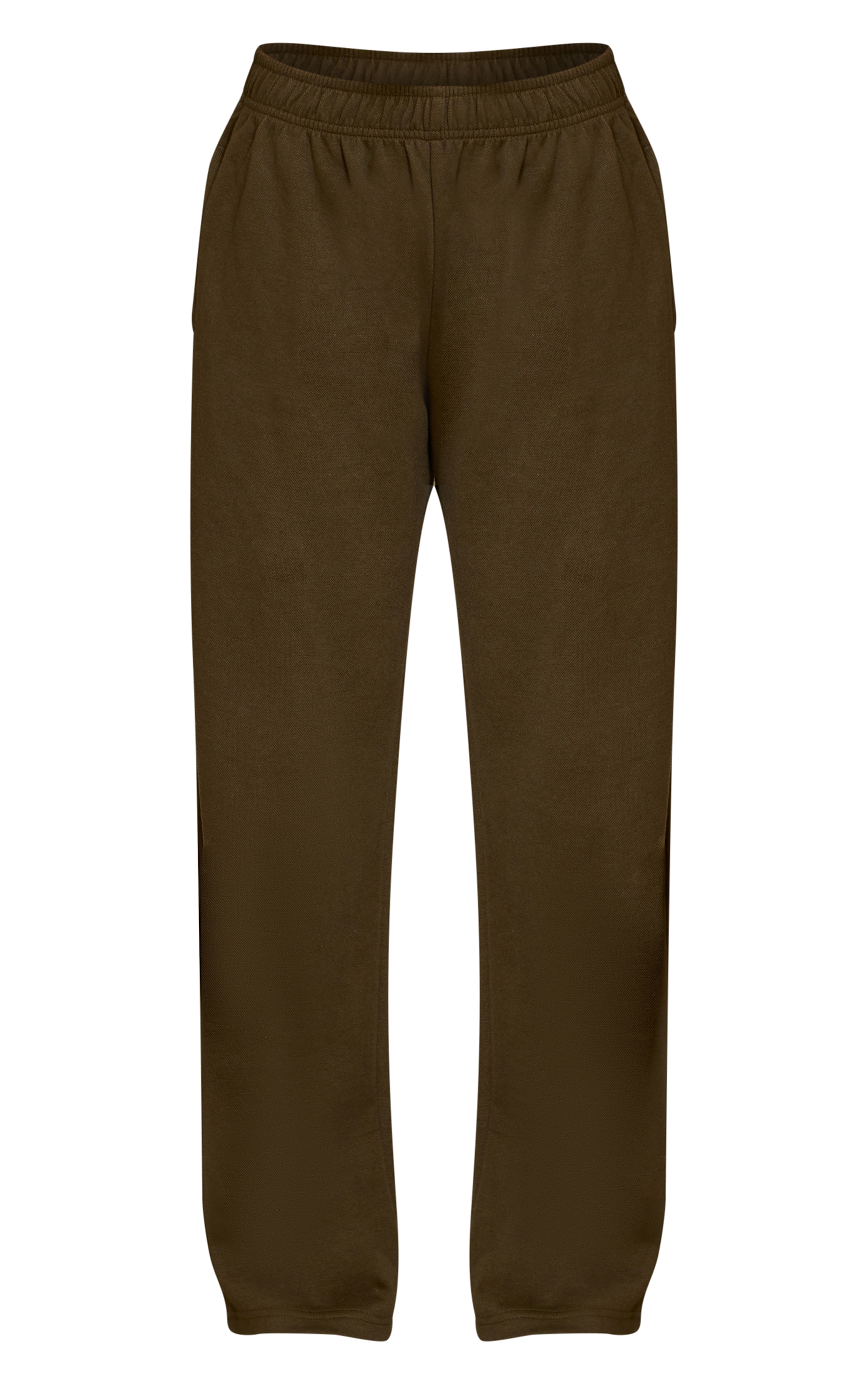Olive Green Jersey Mid Rise Wide Leg Pants image 5