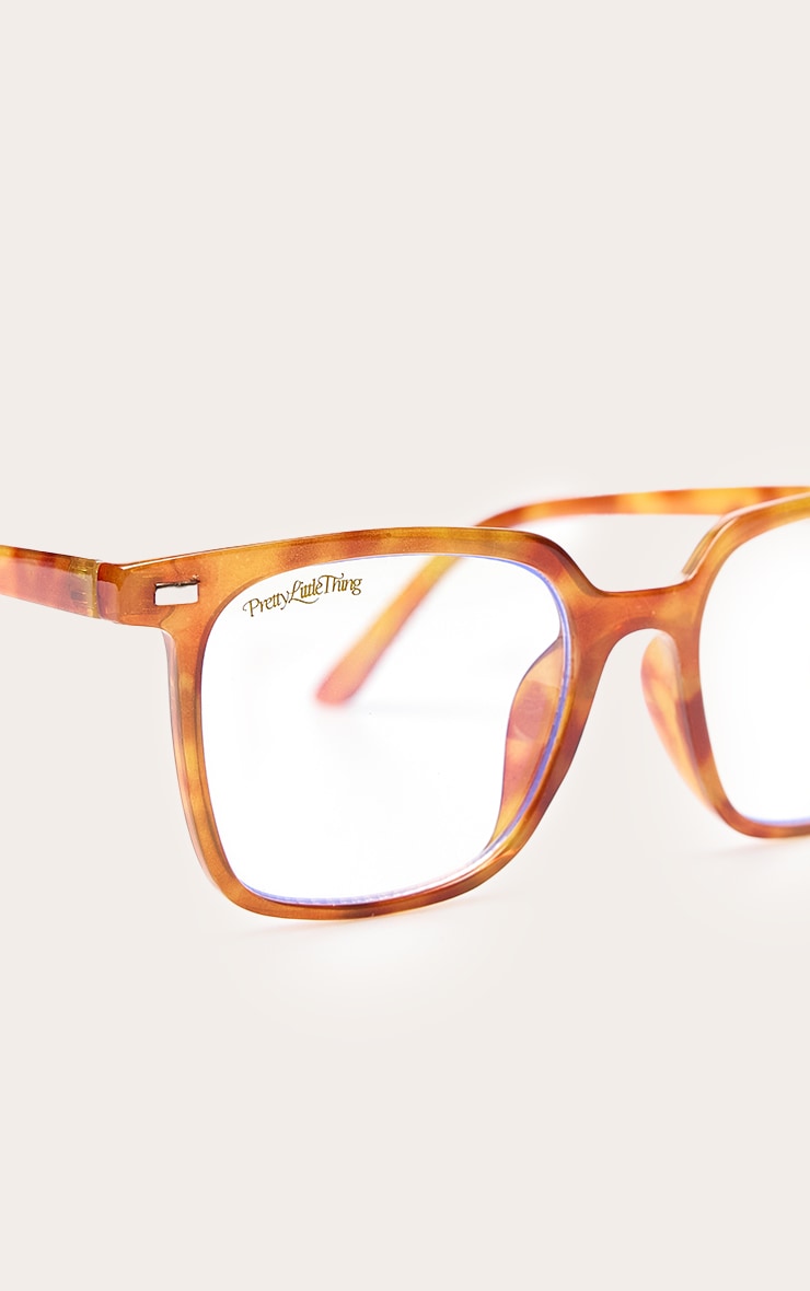 Honey Tortoiseshell Prettylittlething Square Blue Light Readers image 4