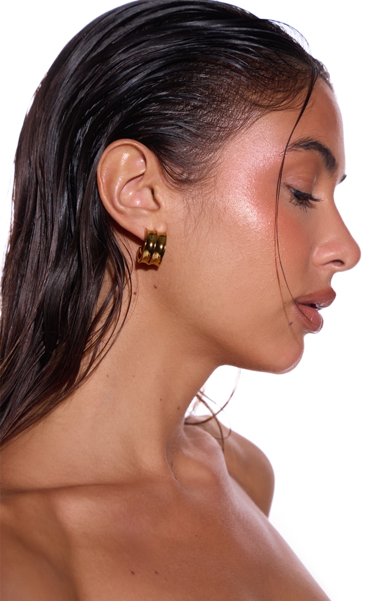 Stainless Steel Smooth Chunky Hoop Earrings