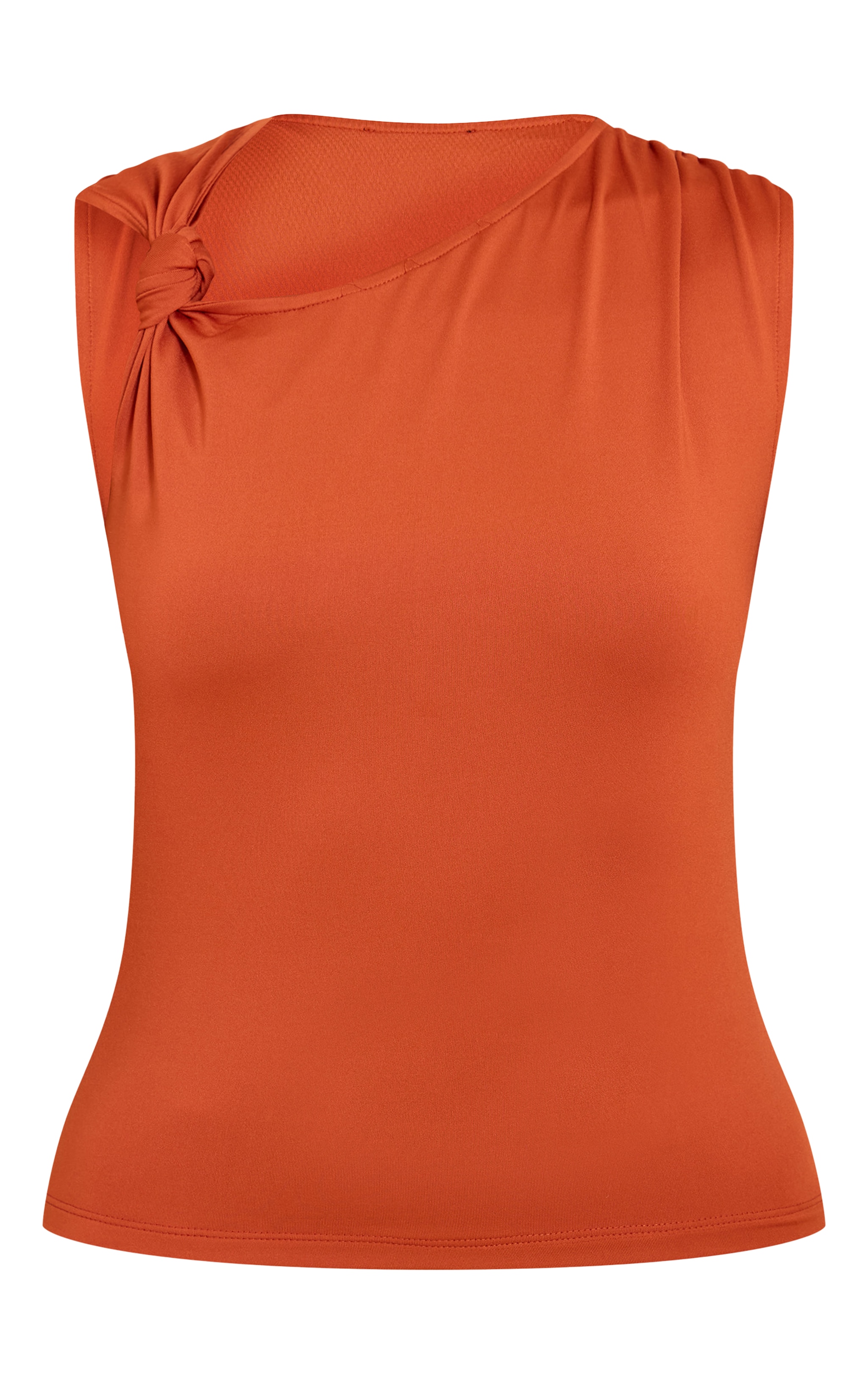 Rust Slinky Knot Strap Detail Long Top image 5