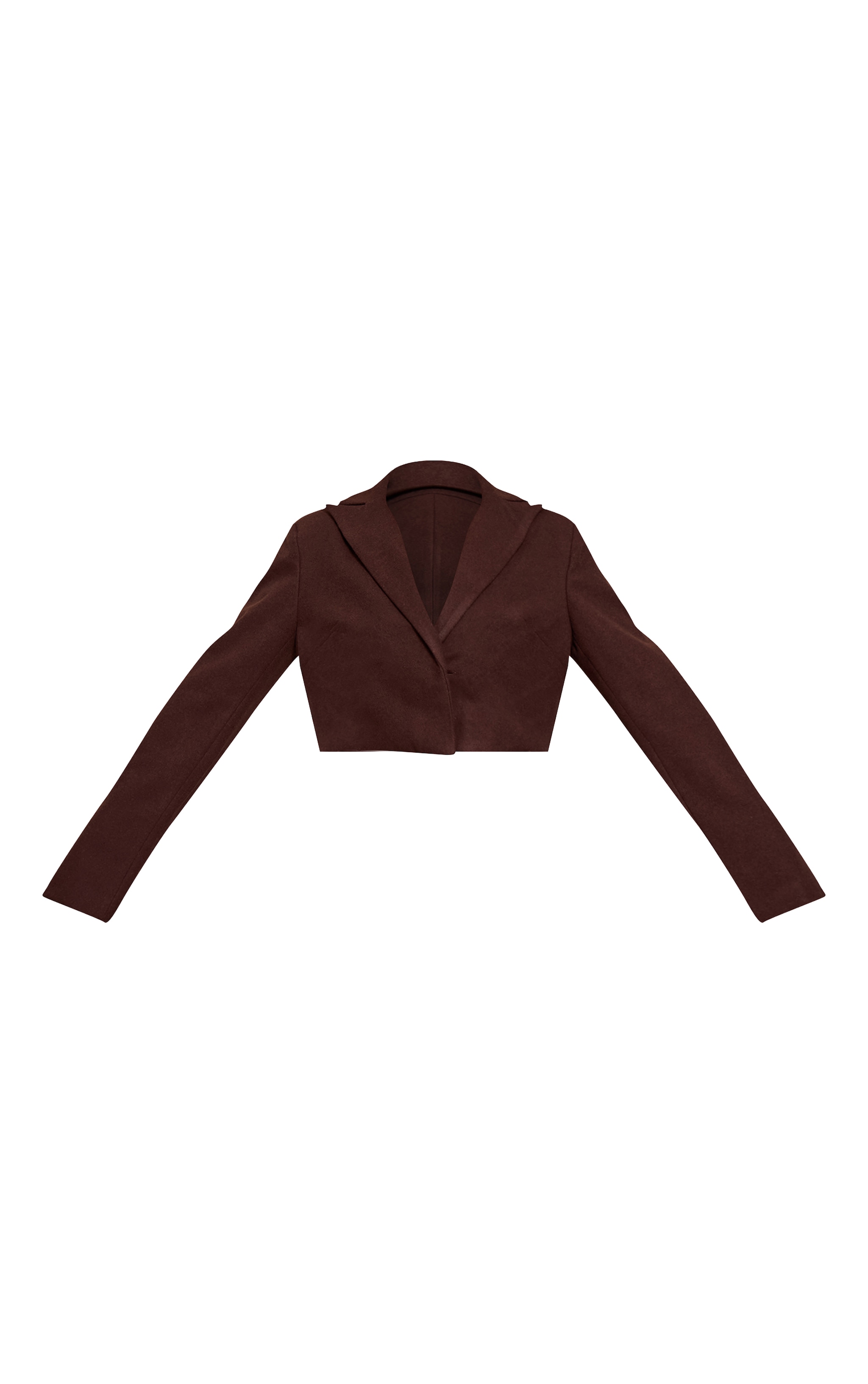 Shape Chocolate Wool Look Cropped Structured Blazer image 5