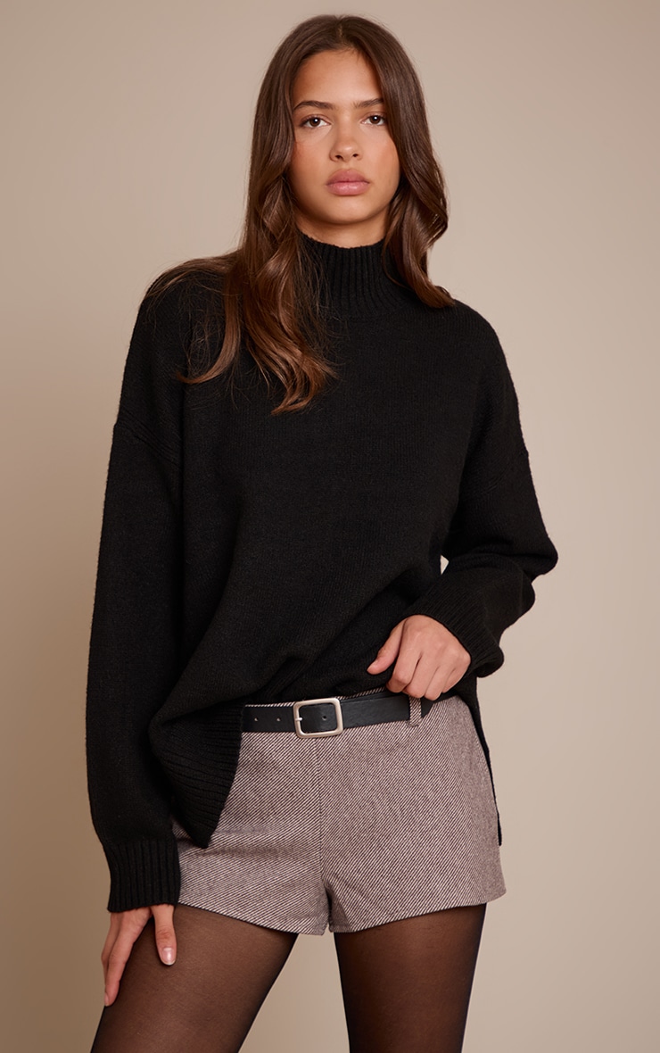 Brown Herringbone Hot Pants image 4