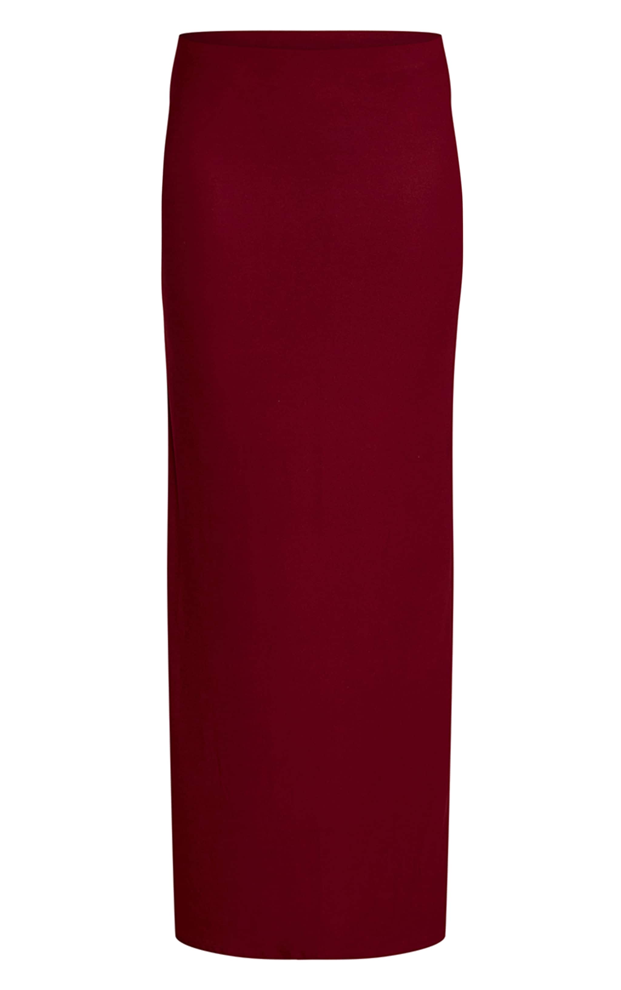 Burgundy Soft Touch Mid Rise Maxi Skirt image 5