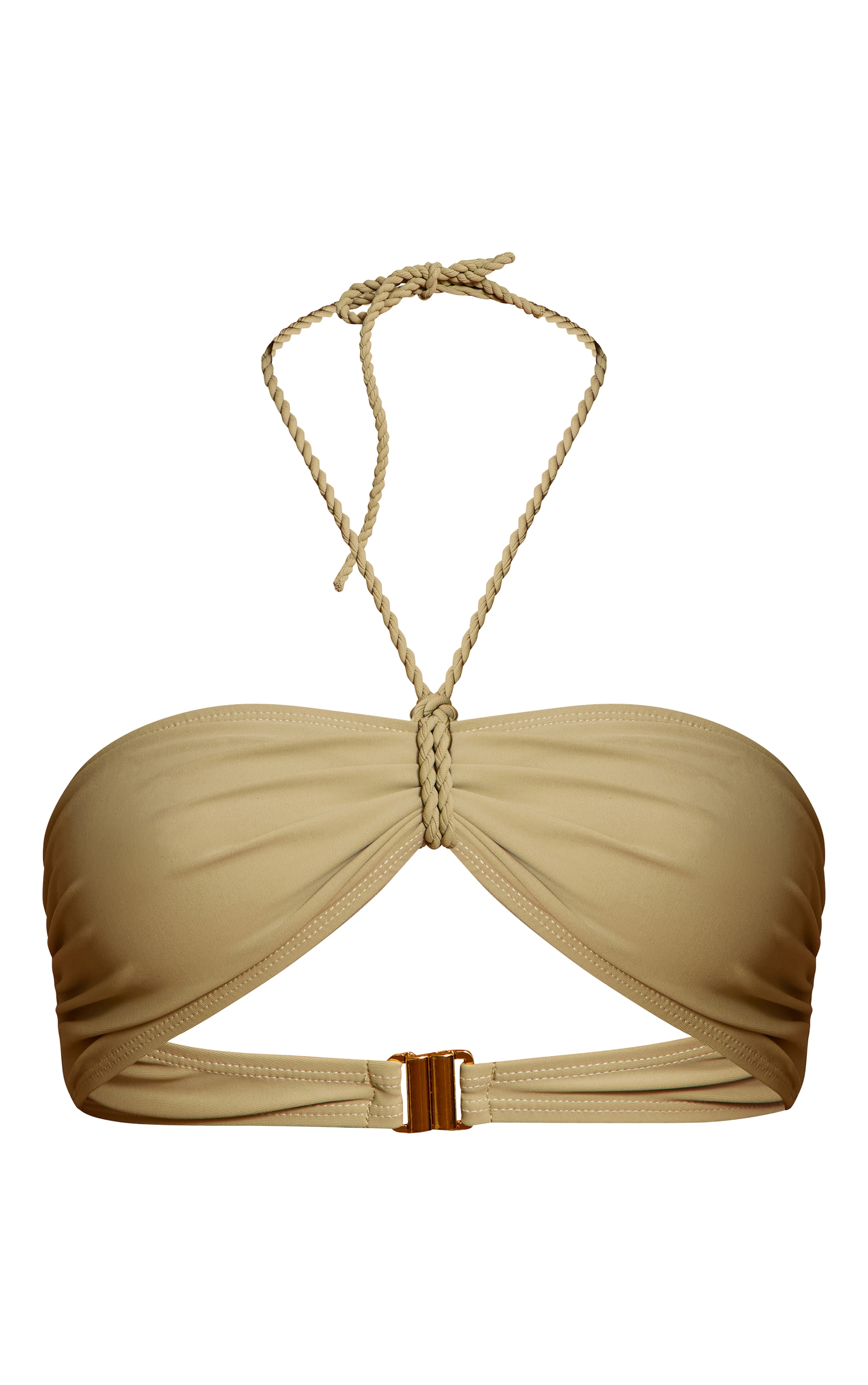 Sage Twist Halter Strap Bandeau Bikini Top image 5