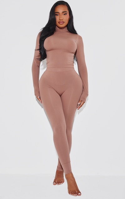 Shape Legging taille haute stretch taupe sans coutures