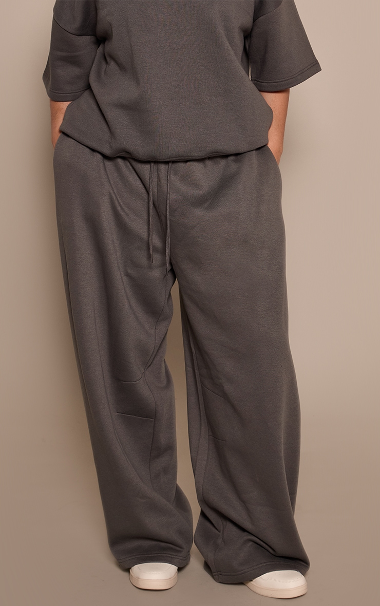Plus Charcoal Marl Barrel Leg Joggers image 2