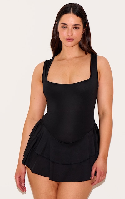 Shape Combishort noir à volants