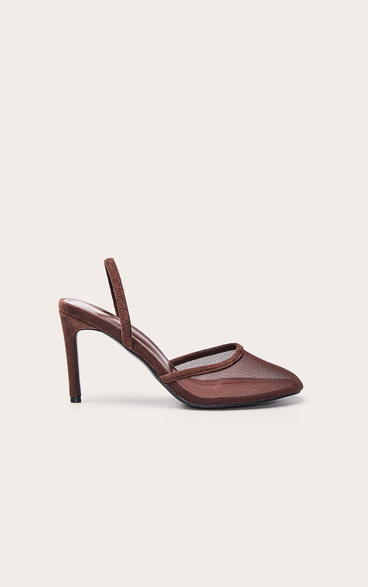 Chocolate Mesh Round Toe Sling Back image 2