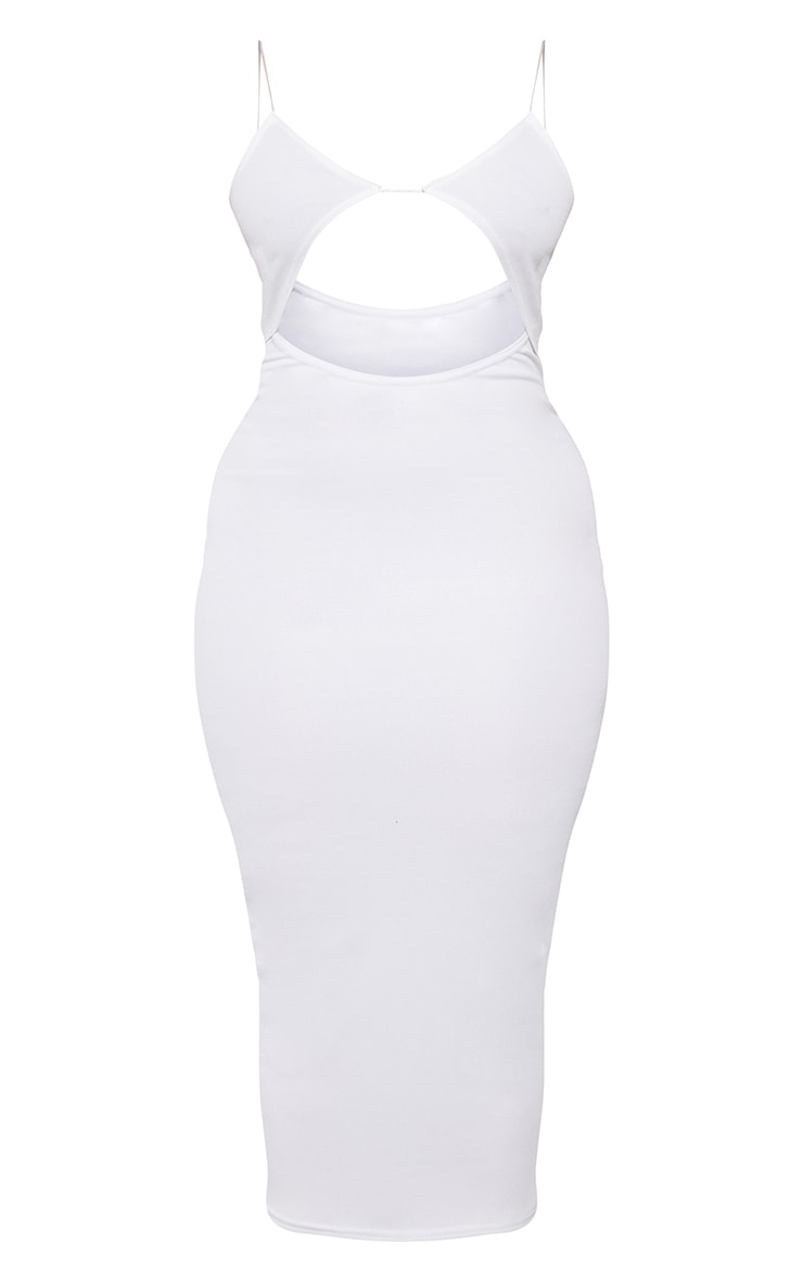 Shape Cream Soft Rib Front Cut Out Midaxi Dress image 5