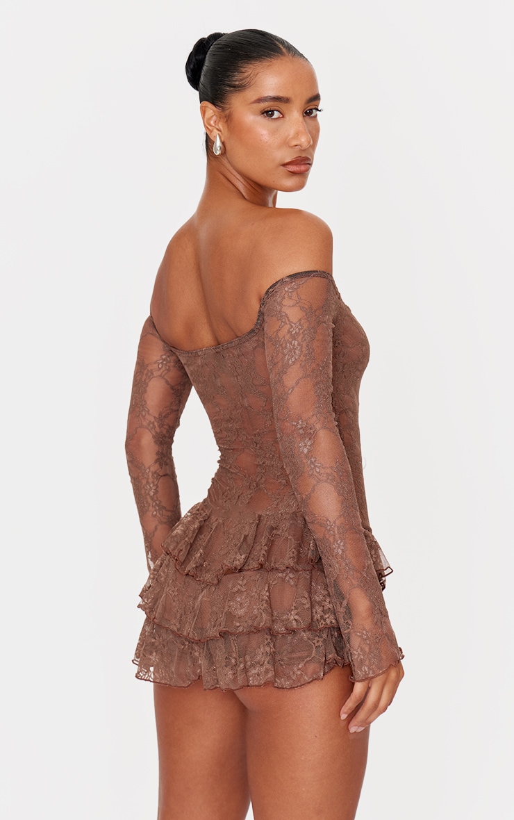 Chocolate Lace Bardot Rara Skort Playsuit image 2