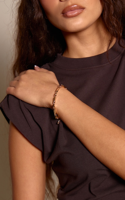 Gold Smooth Angular Link Chain Bracelet