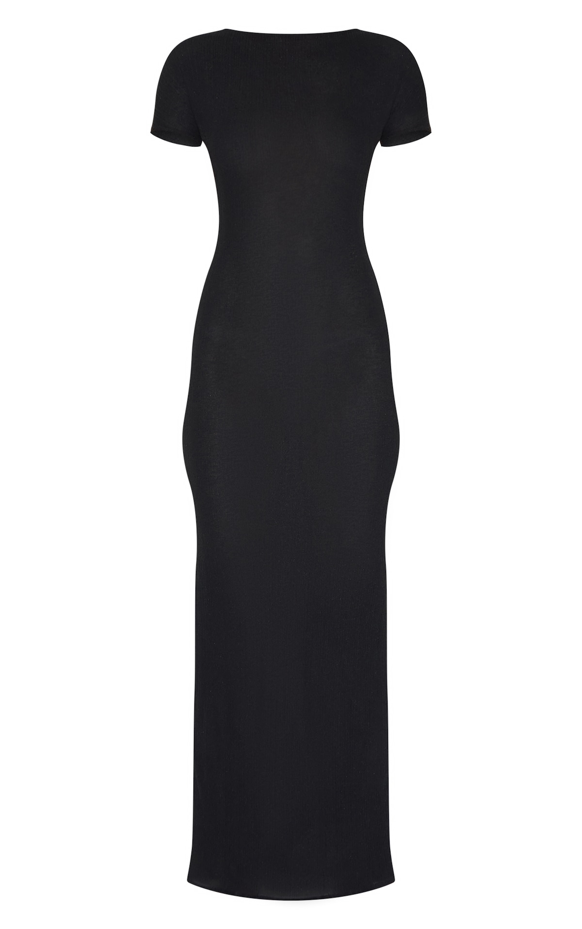 Unpredictable | Black High-Neck Maxi Dress With Back Cape Detail